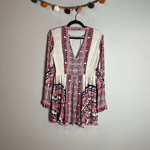 Free People Tegan Border Printed Mini Dress - Picture 6 of 8